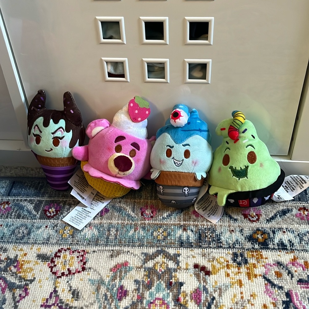 Set of 4 Disney Nuimous Frozen treats. Maleficent, Oogie Boogie, Hades, Lotso